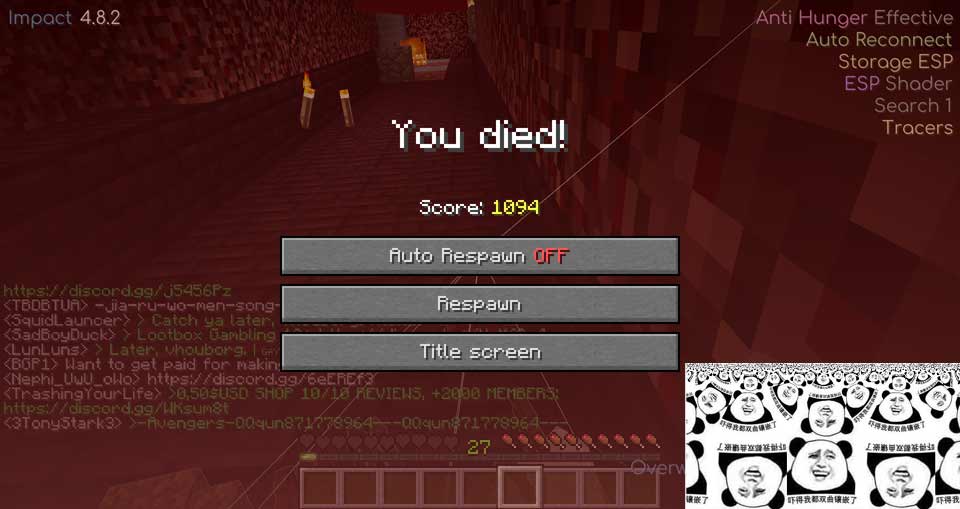 You died!
