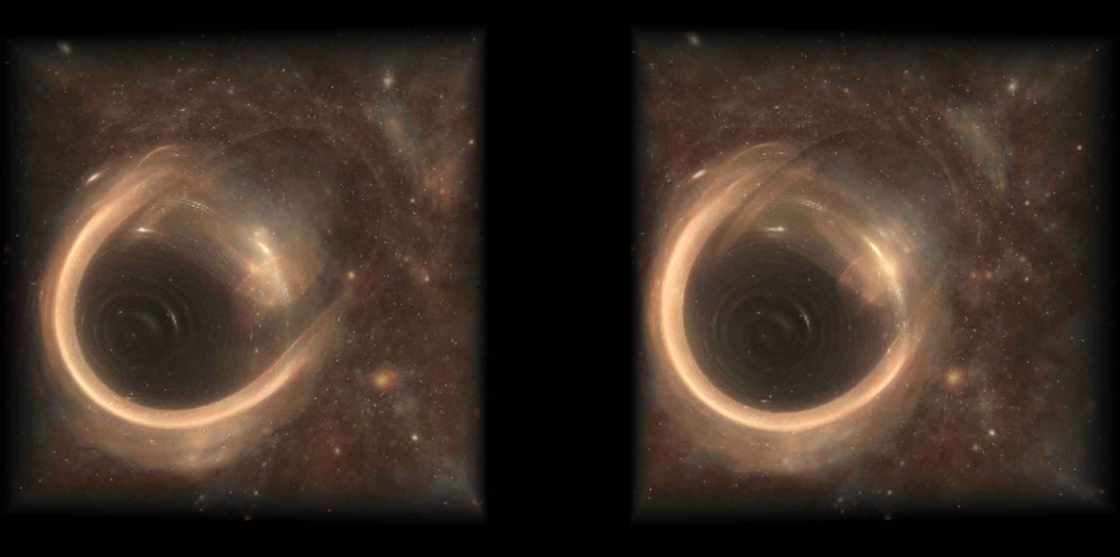 A 4D camera parallel to the plane of the pseudo-black-ring's circumference