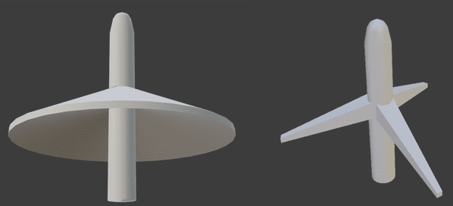 Two 4D wing design schemes (top view)