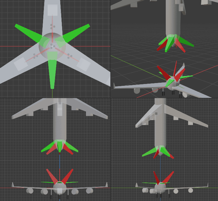 4D airliner tail design scheme