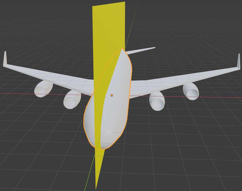 Using 3D aircraft symmetry plane as rotation plane to create 4D aircraft solid of revolution