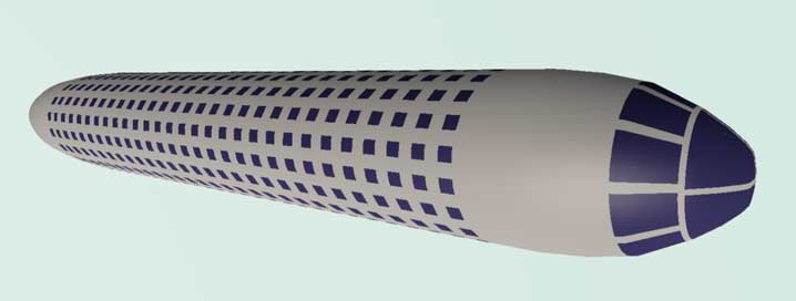 4D aircraft window distribution on fuselage