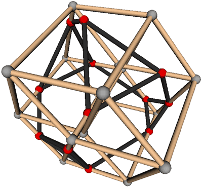 Cross-section cell of a hypercube drawn with three.js (black is the cross-section)