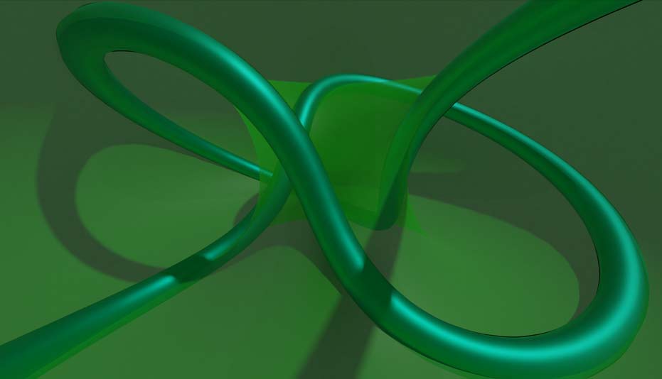 Looking from inside the torus, the trefoil knot indeed winds around the external torus 3 times