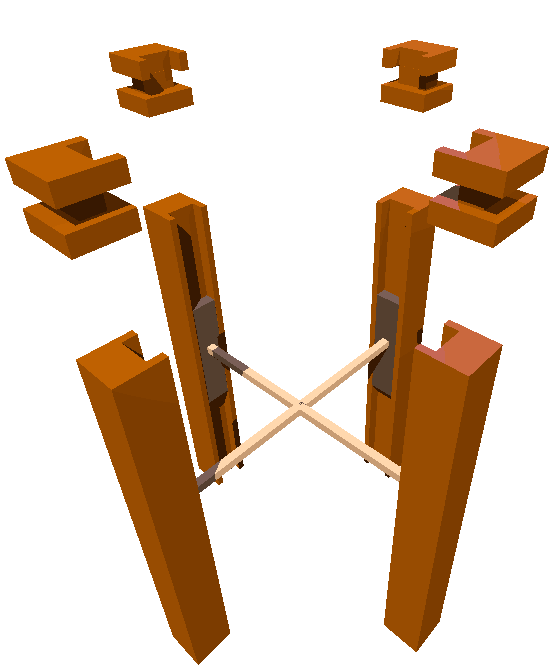 Track cross-cell and top view (the top view doesn't show the track base for better observation of the flange)
