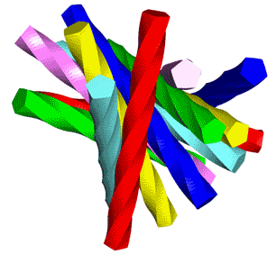 Each curved cell of the Polytwister unfolds into a twisted prism (source: www.polytope.net)