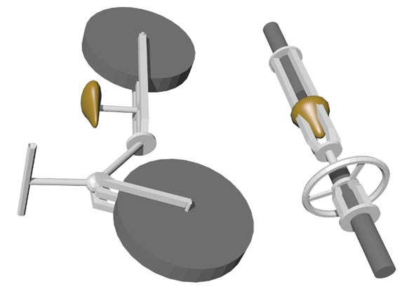 Bicycle wheel side view and top view