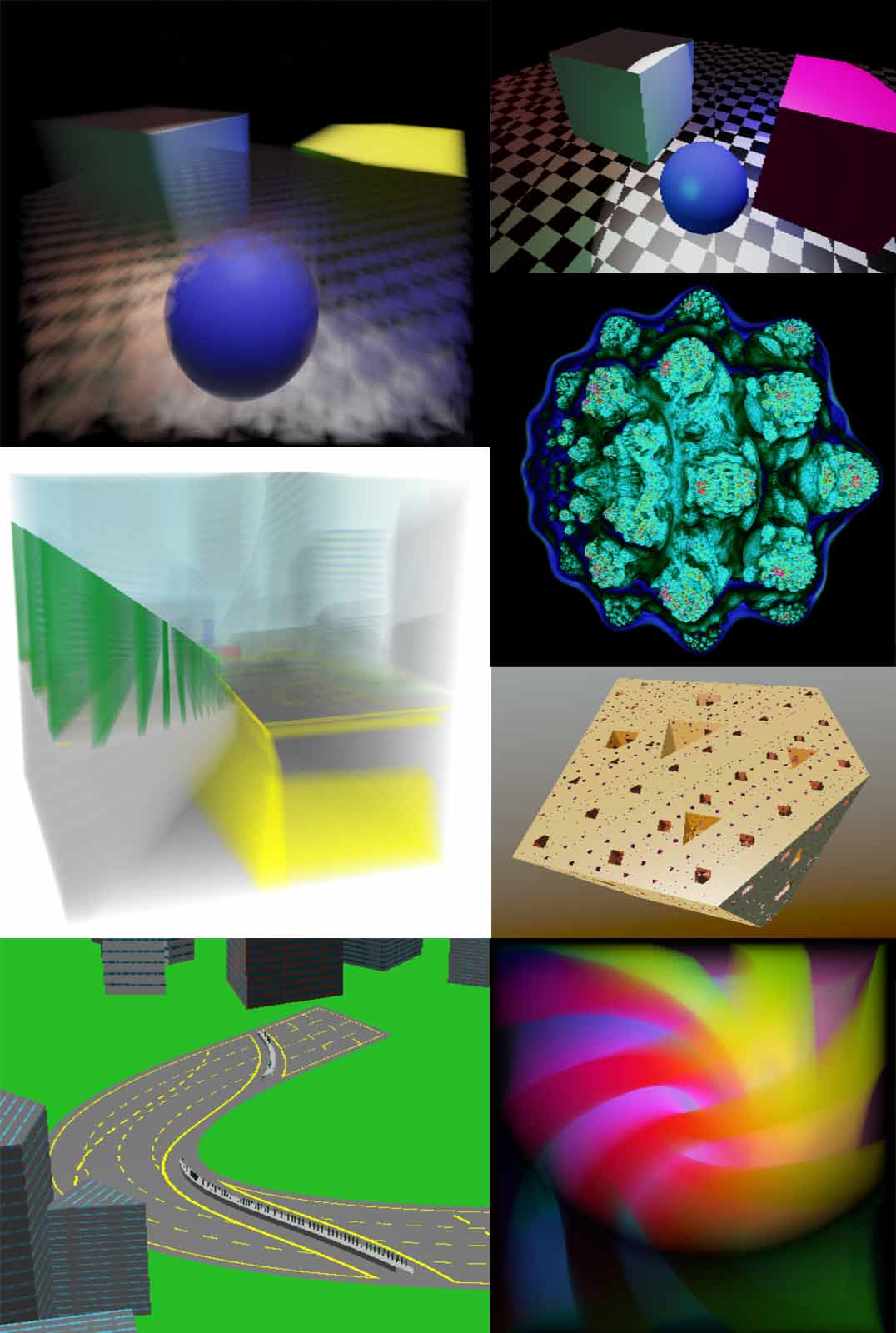 Screenshot of Tesserxel's built-in example browser