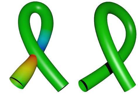 We want to prove the tubular knots on the left and right are isotopic